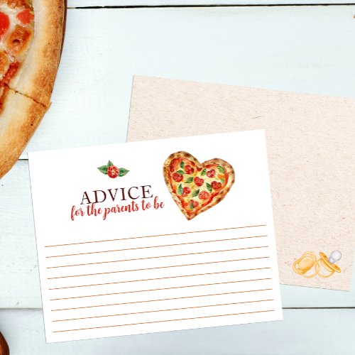 Pizza Baby Shower Advice Card 