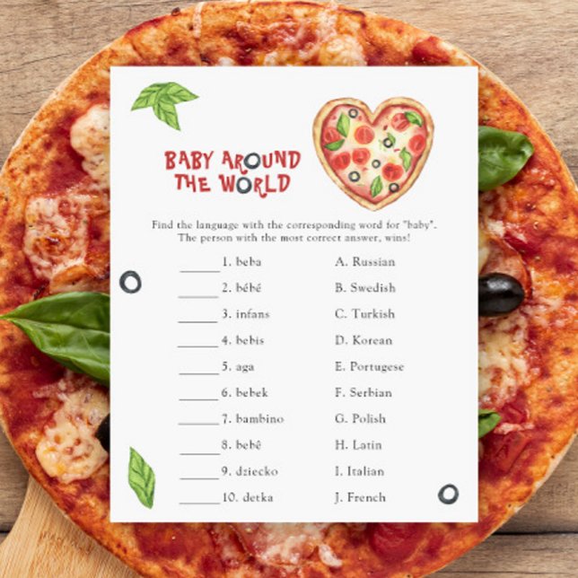 Pizza baby shower - baby around the world game (Creator Uploaded)
