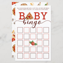 Pizza Baby Shower Baby Bingo Game Card