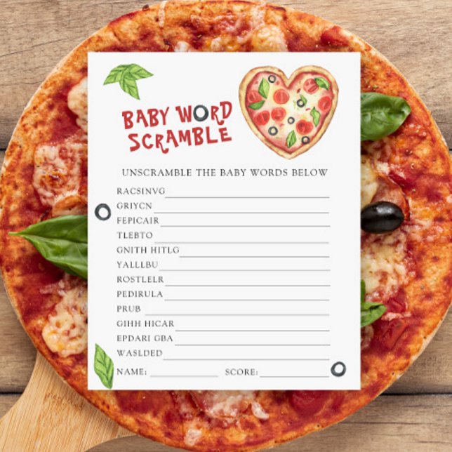 Pizza baby shower - Baby Word Scramble Game (Creator Uploaded)