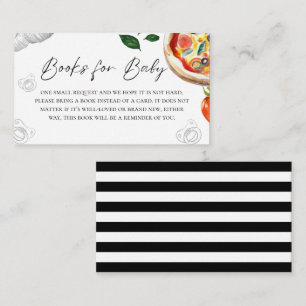 Pizza Baby Shower Book Request Enclosure Card