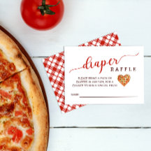 Pizza Baby Shower Diaper Raffle Card | Food Theme