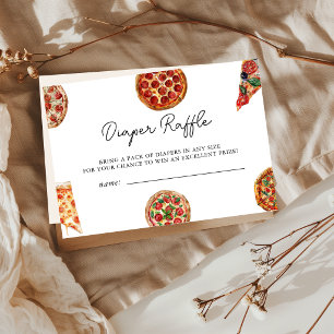 Pizza Baby Shower Diaper Raffle Enclosure Card