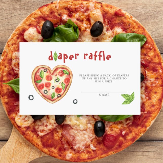Pizza baby shower - diaper raffle ticket enclosure card (Creator Uploaded)