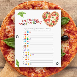 Pizza baby shower emoji pictionary game