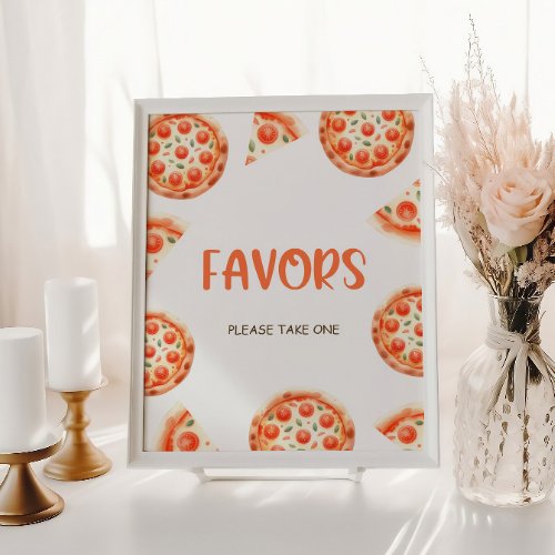 Pizza Baby Shower Favors Sign Slice Slice Baby Poster