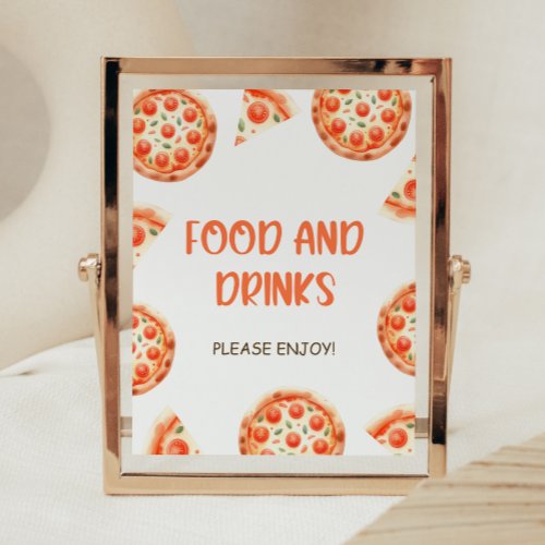 Pizza Baby Shower Food And Drinks Sign