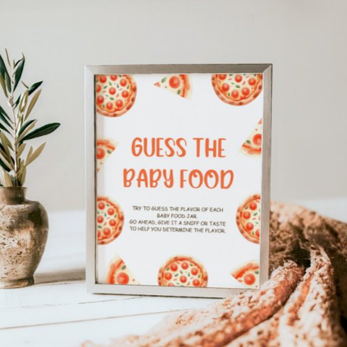 Pizza Baby Shower Guess The Baby Food Sign