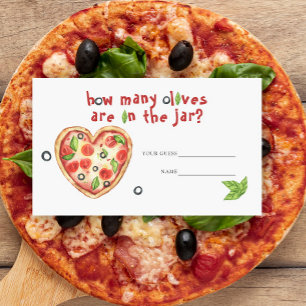 Pizza baby shower - How many olives Enclosure Card