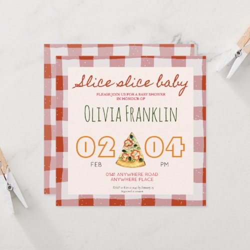 pizza baby shower invitation