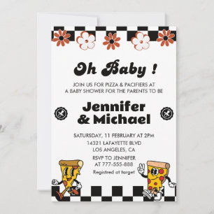Pizza Baby Shower Invitation Oh Baby Pacifier