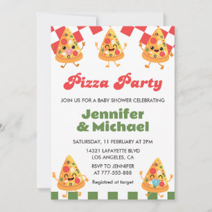 Pizza Baby Shower Invitations Pizza Party Pacifier