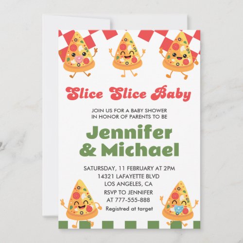 Pizza Baby Shower Invitations Slice Slice Baby