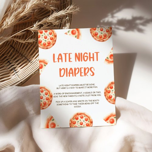Pizza Baby Shower Late Night Diapers Sign