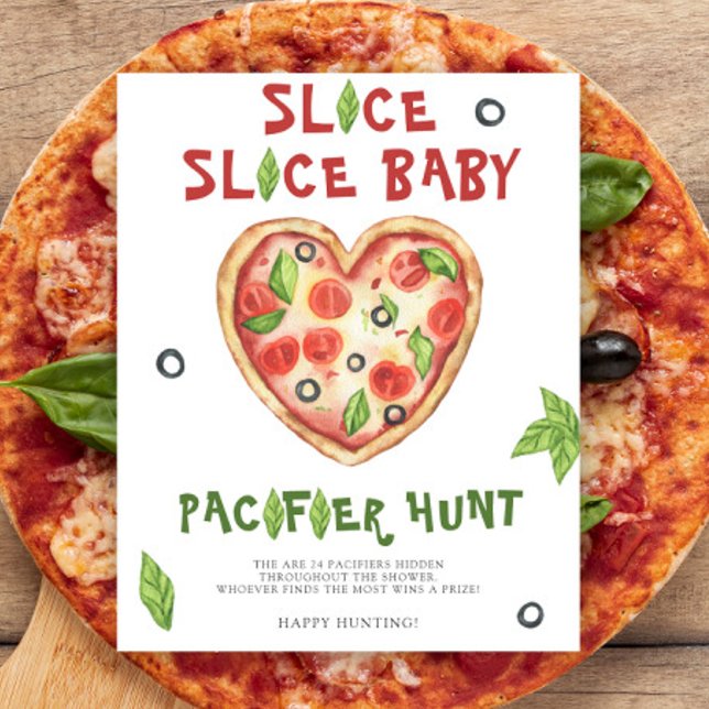 Pizza baby shower - pacifier hunt game poster (Creator Uploaded)