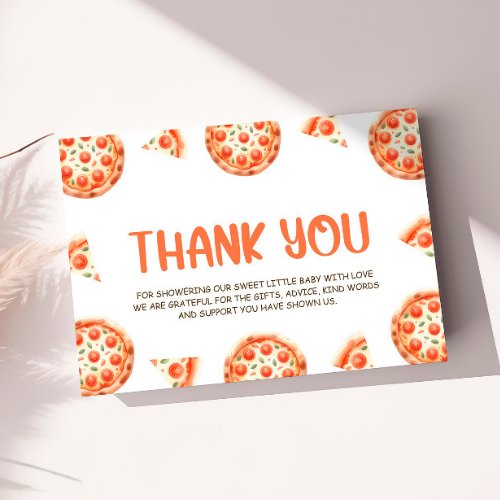 Pizza Baby Shower Thank You Card