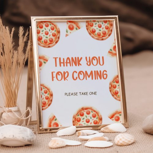 Pizza Baby Shower Thank You For Coming Sign