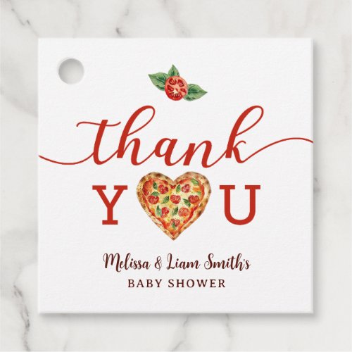 Pizza Baby Shower Thank You Party Favor Gift Tag