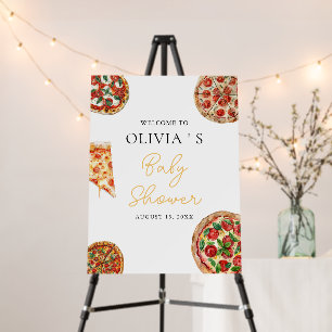 Pizza Baby Shower Welcome Sign