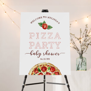 Pizza Baby Shower Welcome Sign – Fun Co-ed Party E
