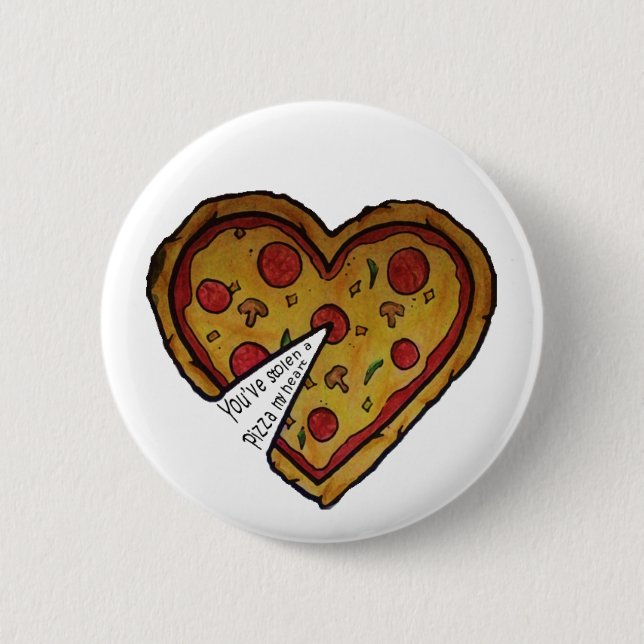 Pizza Badge Pinback Button (Front)