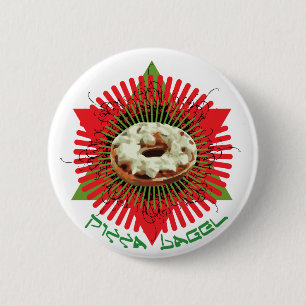 Pizza Bagel : Jewish Italian Pinback Button