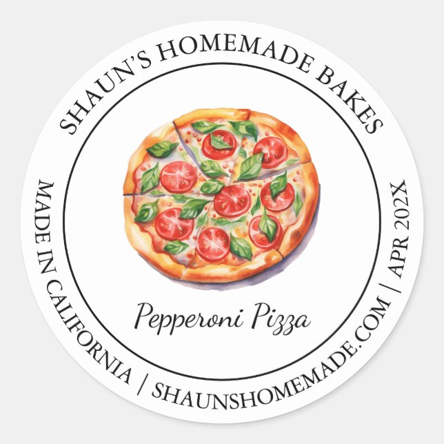 Pizza Baking Modern label (Front)
