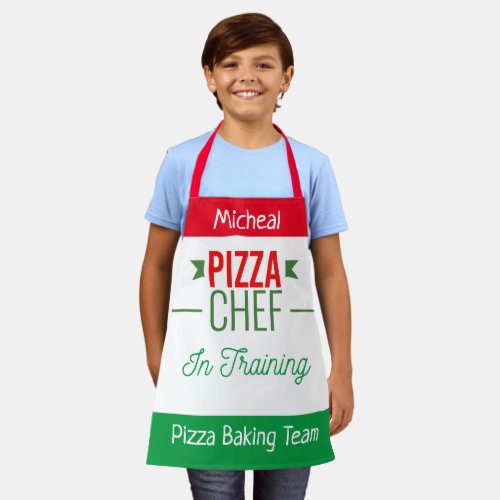 Pizza baking team_ kids apron