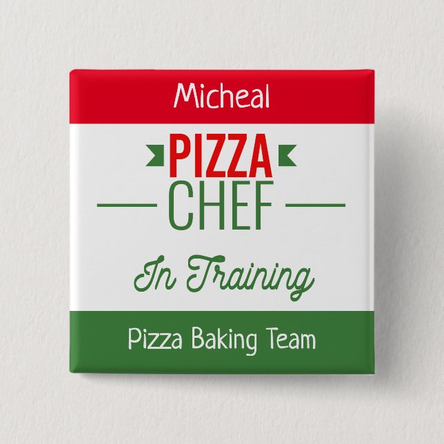 Pizza baking team- personalized button (Front)