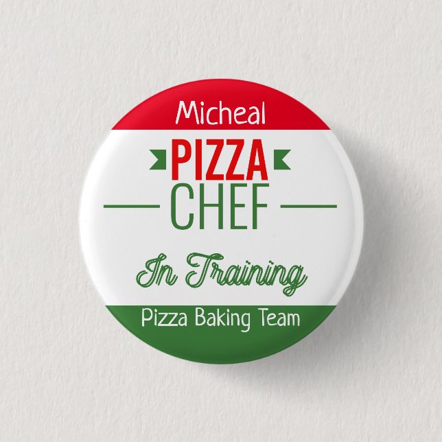 Pizza baking team- personalized button (Front)