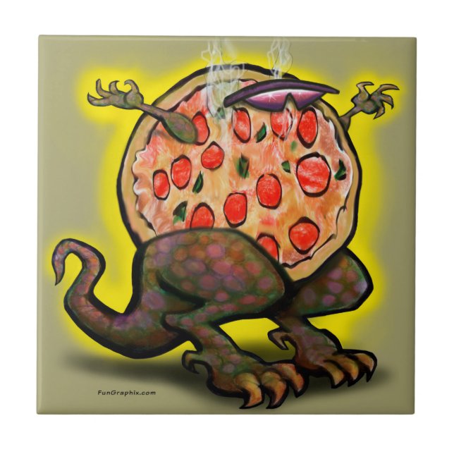 Pizza Beast Ceramic Tile (Front)