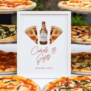 Pizza & Beer Couples Shower Cards & Gifts Sign