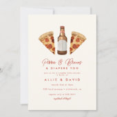 Pizza & Beer Diapers Casual Couples Baby Shower Invitation (Front)