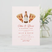 Pizza & Beer Diapers Casual Couples Baby Shower Invitation (Standing Front)