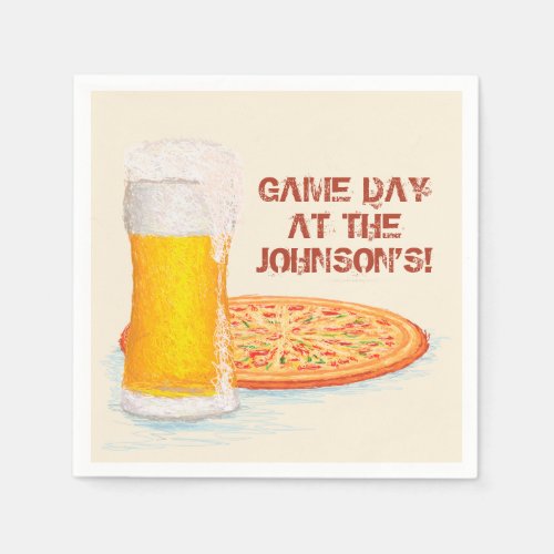 Pizza  Beer Football Game Day Party Napkins