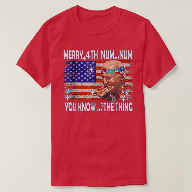 Pizza Biden Confused Merry Happy 4th Of You Know 3 T-Shirt (Design Front)