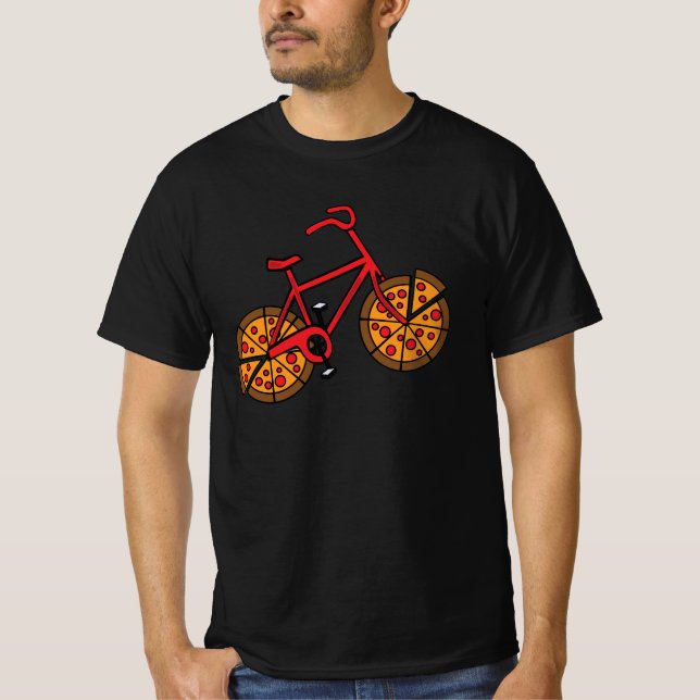 Pizza bike with pizza slice wheels  T-Shirt (Front)