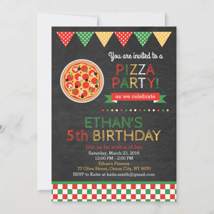 Pizza Birthday Invitation | Zazzle