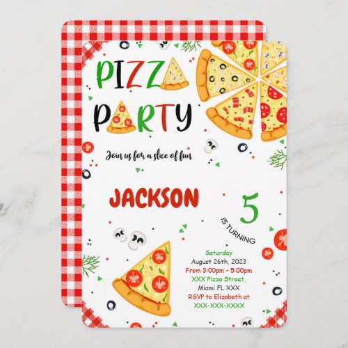 Pizza Birthday invitation