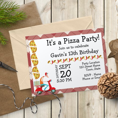 Pizza Birthday Invitation