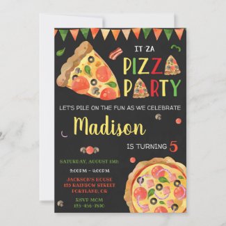 Pizza birthday invitation Italian birthday party