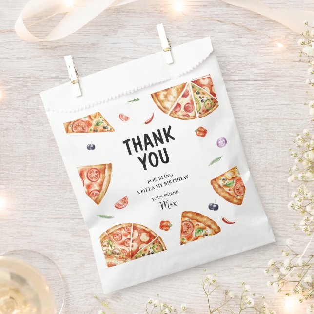 Pizza Birthday Part Favor Bag (Clipped)