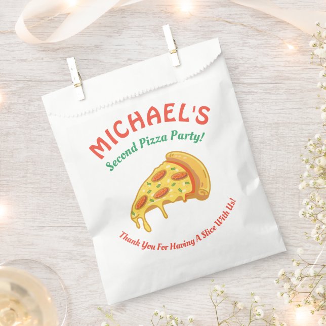 Pizza Birthday Party Favor Bag (Clipped)