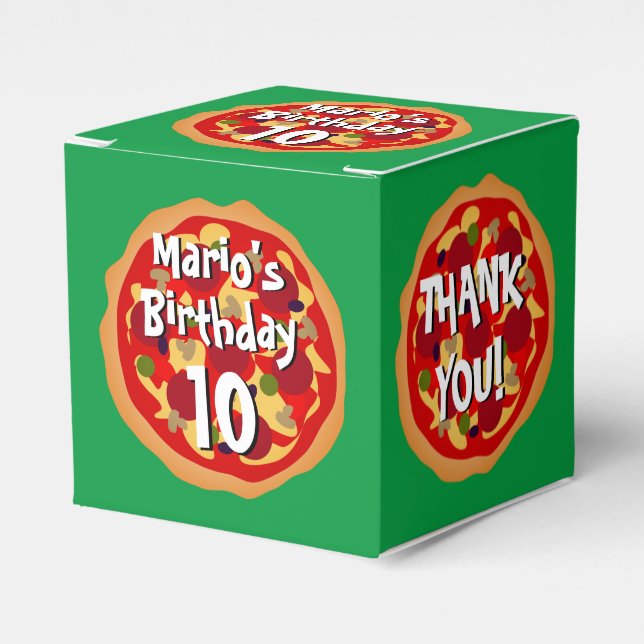 Pizza Birthday party favor mystery box for kids (Front Side)