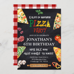 Pizza Birthday party Invitation