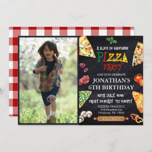 Pizza Birthday party Invitation
