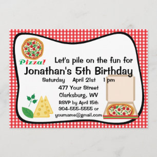 Pizza Birthday Party Invitation