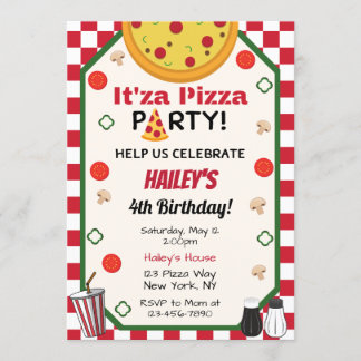 Pizza Birthday Party Invitation