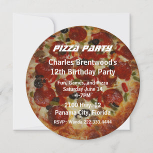 Pizza Birthday Party Invitation
