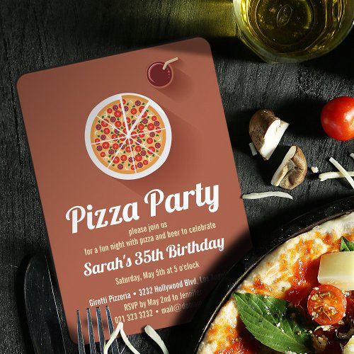 Pizza Birthday Party Invitation